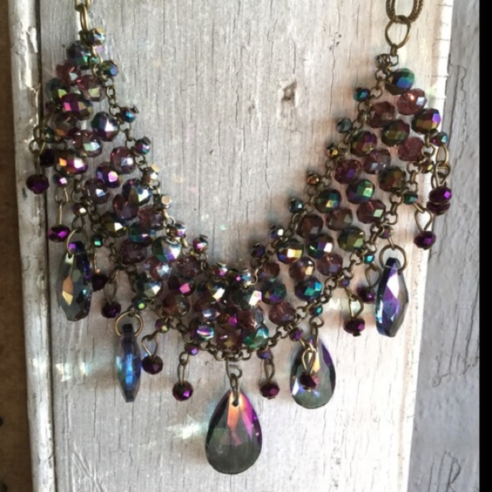 Purple crystal necklace